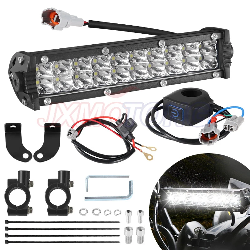 Kit faro per barra luminosa a LED per moto con staffe di montaggio e interruttore per manubrio CRF250F CRF110 TTR110 YZF450 7/8 "22mm