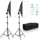Softbox Photography Lighting Kit Continuous 50CM*70CM E27 Soft Box Bulb 2M Light Stand Photo Studio