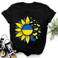 Summer Fashion ucraina Flag Sunflower Print T-Shirt Kids Harajuku T Shirt abbigliamento per bambini