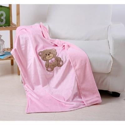 Soft Fuzzy Hypoalergenic Microplush Baby Blanket (40" x 30") - Pink Teddy