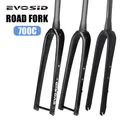EVOSID Full Carbon Fiber Road Bicycle Fork QR 28.6mm Disc Brake Bike For 700C Thru Axle 12X100mm V