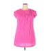 E-Retro Casual Dress - Popover: Pink Solid Dresses - Women's Size 2X-Large