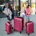 Luggage Expandable ABS Hardside Carry-on Suitcase with TSA Lock, Grey