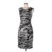 Jennifer Lopez Casual Dress - Sheath: Gray Acid Wash Print Dresses - Women's Size 6
