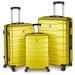 Luggage Expandable ABS Hardside Carry-on Suitcase with TSA Lock,Yellow