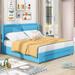 Queen Size Storage Upholstered Hydraulic Platform Bed with 2 Drawers