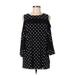 Nina Leonard 3/4 Sleeve Blouse: Black Polka Dots Tops - Women's Size Medium