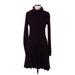 Calvin Klein Casual Dress - Sweater Dress: Burgundy Solid Dresses - Women's Size Medium