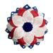 piaybook Artificial Wreaths Ndependence Day Wreath Patriot Wreath American Flag Red White Blue Ornament for Indoor Outdoor Red