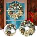 11.81 Inch Christmas Wreath Outdoor Christmas Wreath with Christmas Wreath with Balls and Plastic Flower for Door Wall Window Fireplace Winter Holidays Home Front Door Decor