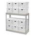 Record Storage with Boxes - Gray - 42 x 15 x 36 in.