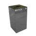 8 Gallon Indoor Recycling Container With Round Slot Opening- Slate