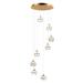 Swank LED 8-Light Pendant - Natural Aged Brass