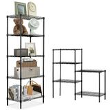 SYTHERS Storage Rack for Kitchen 59 x21 x11.5 5 Tier Wire Shelving Unit Adjustable Metal Bakers Rack Heavy Duty Kitchen Organizer 550 lbs Loading Capacity