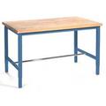 72 x 36 in. Production Workbench - Birch Butcher Block Square Edge - Blue