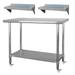 48 in. Stainless Steel Work Station with Workbench Table & Casters - Silver