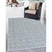 Rugs.com Jill Zarin Outdoor Collection Rug â€“ 2 2 x 3 Blue Flatweave Rug Perfect For Entryways Kitchens Breakfast Nooks Accent Pieces