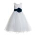 Ekidsbridal Ivory Floral Lace Heart Cutout Formal Flower Girl Dress Pretty Princess Wedding Tulle Mini Bridal Gown 172T 2