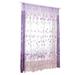 Homemaxs 100x200cm Transparent Tulip Flower Sheer Curtains Window Screen Tassel Floral Tulle Voile Door Scarf Drapes Valance With Beads For Bedroom Living Room Home Decor (Purple)