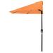 Jordan Manufacturing 9 Half Round Outdoor Patio Umbrella with Crank Opening Orange