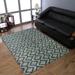 Rugsotic Carpets Hand Knotted Sumak Geometric Jute Floor Area Rug For Living Room Bedroom Green Charcoal 3 x5