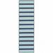 2 x 8 ft. Blue Geometric Stain Resistant Indoor & Outdoor Rectangle Area Rug - Blue and Ivory - 2 x 8 ft.