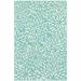 2 x 3 ft. Blue Floral Stain Resistant Indoor & Outdoor Rectangle Area Rug - Blue and Ivory