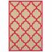 5 x 8 ft. Sand Geometric Stain Resistant Indoor & Outdoor Rectangle Area Rug - Red - 5 x 8 ft.
