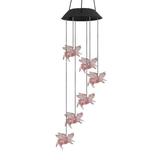 piaybook Wind Chimes Flying Pig Solar Color Changing LED Shell Wind Chimes Home Garden Yard Decor for Garden Patio Home or Outdoor Great Memorial Gifts Black