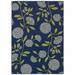 2 x 4 ft. Blue Floral Stain Resistant Indoor & Outdoor Rectangle Area Rug - Blue and Green - 2 x 4 ft.