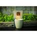 LuxenHome Modern Off White and Gray Resin Bowl Outdoor Fountain with LED Light