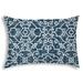 20 x 14 x 5 in. Indigo & Navy Blown Seam Stencil Lumbar Indoor & Outdoor Pillow