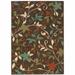 6 x 9 ft. Brown Floral Stain Resistant Indoor & Outdoor Rectangle Area Rug - Brown - 6 x 9 ft.