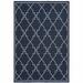 5 x 8 ft. Navy Geometric Stain Resistant Indoor & Outdoor Rectangle Area Rug - Blue and Ivory - 0.11in. H x 62.99in. W x 90.55in. D