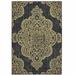 4 x 6 ft. Black Oriental Stain Resistant Indoor & Outdoor Rectangle Area Rug - Black and Tan - 4 x 6 ft.