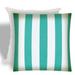 17 x 17 x 2.5 in. Turquoise & White Zippered Striped Throw Indoor & Outdoor Pillow