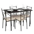 iKayaa 5 Pieces Dining Sets Modern Metal Frame Kitchen Table and Chairs Set for 4 Person