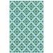4 x 6 ft. Blue Geometric Stain Resistant Indoor & Outdoor Rectangle Area Rug - Blue and Green - 4 x 6 ft.
