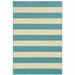 3 x 5 ft. Blue Geometric Stain Resistant Indoor & Outdoor Rectangle Area Rug - Blue and Ivory - 3 x 5 ft.