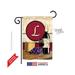 80220 Wine L Monogram 2-Sided Impression Garden Flag - Wine L Monogram 2-Sided Impression Garden Flag - 13 x 18.5 in.