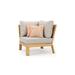 34 in. Ken Silver Sunbrella Fabric Cushion Aluminum Frame Corner Chair Gray & Brown