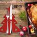 Big Sale TOFOTL Practical Gifts 8PCS New Christmas Tree Cutlery And Fork Cover Table Decoration