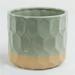 AI-CE10-179-Q02 Beige Base with Green Geometric Patterned Planter - Set of 2