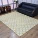 Rugsotic Carpets Hand Woven Flat Weave Kilim Geometric Jute Area Rug Beige Gold 5 x8