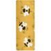 Cute Little Bee Yoga Mat Printed Suede Natural Rubber Thin Hot Yoga Mat Non Slip Sweat Fitness Mat 71x26 Inch Portable Travel Yoga Mat for Yoga Pilates and Floor Exercises