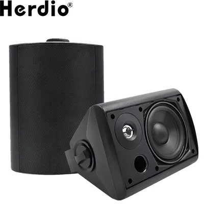 Herdio 5,25'' 300W 2PCS Passive verkabelte Indoor-Outdoor-Lautsprecher Terrassendeck-Lautsprecher Allwetter-Wandmontagesystem für Garten und Zuhause
