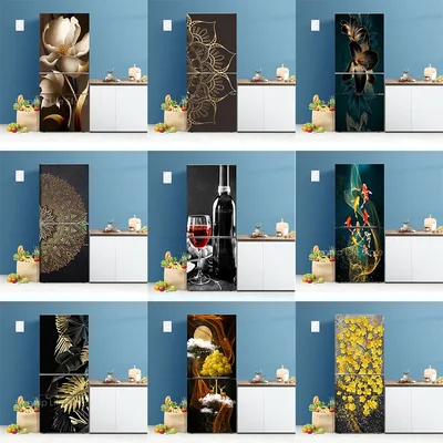 Schwarzer Stil Kühlschrank Aufkleber schmutzig resistent wasserdicht Versch önerung Home Decoration Image