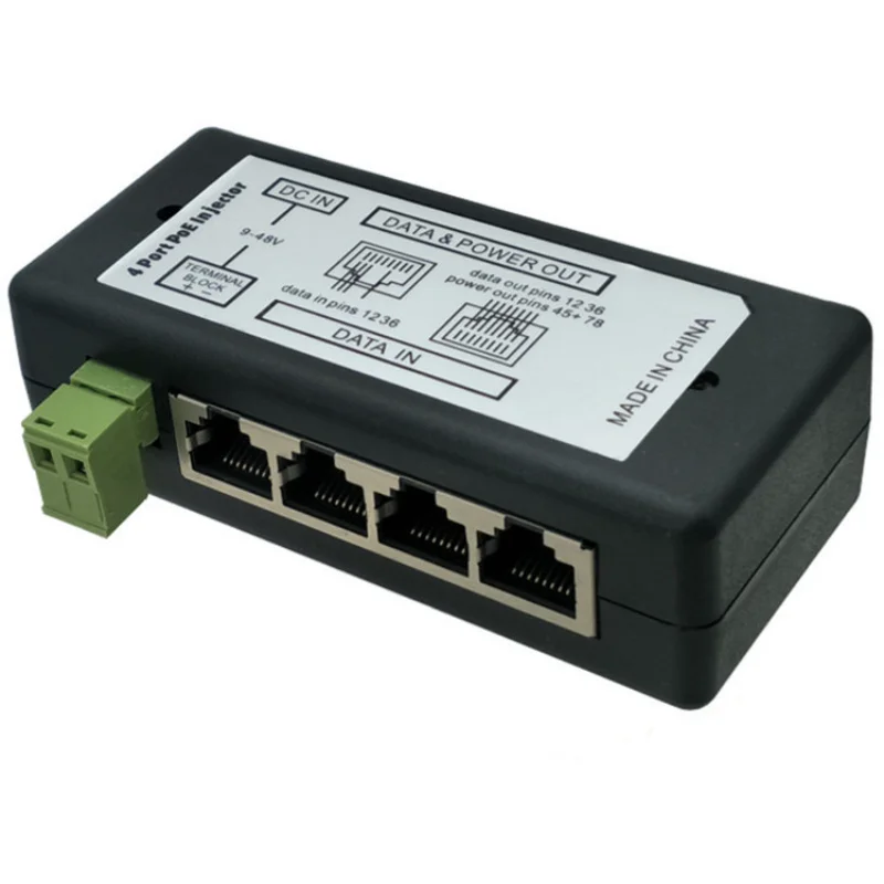 1000 Mbit/s POE-Injektor 4 Ports POE-Splitter für CCTV-Netzwerk POE-Kamera Power Over Ethernet Selbstwiederherstellung der drahtlosen AP-Brücke Image