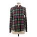 Lands' End Long Sleeve Blouse: Green Plaid Tops - Women's Size 12