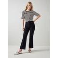 Soni Black Button-Detail Tailored Trousers, Black